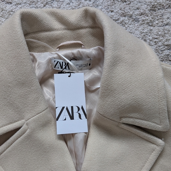 Zara oversized double breasted vanilla cream coat - Picture 5 of 11